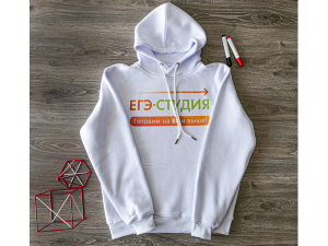 Фирменное худи ЕГЭ-Студия, цв. белый, L
